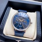 IWC Portofino 3836-2 Movement 40mm Blue Italian Calfskin Leather Strap Blue Face Silver Case Watch